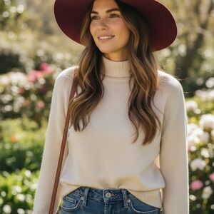 Wide Brim Fedora Hat in Wine Red